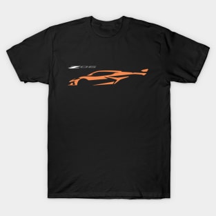 C8 Sebring Orange Z06 c8r graphic silhouette T-Shirt